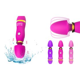 12 Modes Insertable Powerful Wand Massager G spot Nipple Stimulating Vibrator - Pink