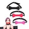 Soft Safety Silicone Open Mouth Gag bdsm dog Bondage Restraints Sex Toys for Women Slave Gag Sex Products sm sextoy - red