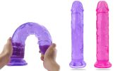 Suction Cup Dildo Clitoral 8'5 Inches Dildo Flaxible Realistic Dildo  - Purple