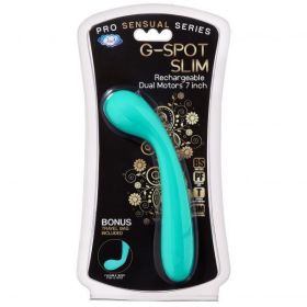 Cloud 9 G-Spot Slim 7 inches Dual Motors Teal Green Vibrator - WTC500845