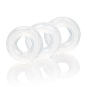 Set Of 3 Silicone Stacker Rings Clear - SE143480