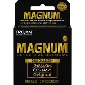 Trojan Magnum Large Size Condoms Gold Collection 3 Pack - T01987