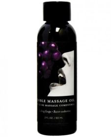 Earthly Body Edible Massage Oil Grape 2oz - TCN-7750-207