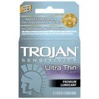 Trojan Condoms Sensitive Ultra Thin Lubricated 3 Pack - T92620