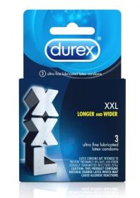 Durex XXL Lubricated 3 Pack Latex Condoms - R30045