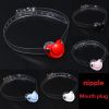 5 Colors Soft Safety Silicone Open Mouth Gag Ball Bdsm Bondage Slave Ball Gag Erotic Sex Toys for Female Couples Adult Sex Games - white