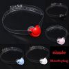 5 Colors Soft Safety Silicone Open Mouth Gag Ball Bdsm Bondage Slave Ball Gag Erotic Sex Toys for Female Couples Adult Sex Games - red