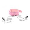 Faux Leather Choker Collar With Nipple Breast Clamp Clip Chain Couple SM Sex Toys For Woman Sex Tools For Couples Adult Games - PINK