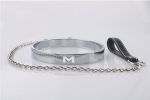 SM Metal Stainless Steel Neck Collar BDSM Sexy Leash Ring Chain Slave Bondage Toys Role Play Erotic Sex Toys For Women Men - Men