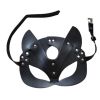 Half Face Fox Cosplay Mask Female Leather Mask Eye Cosplay Leather Halloween Party PU Half Face Rabbit Mask Adult Game Supplies - pink