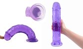 Suction Cup Dildo Clitoral 8'5 Inches Dildo Flaxible Realistic Dildo  - Purple